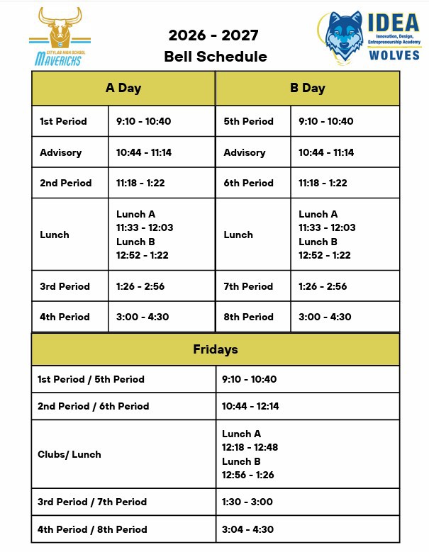Bell Schedule Graphic